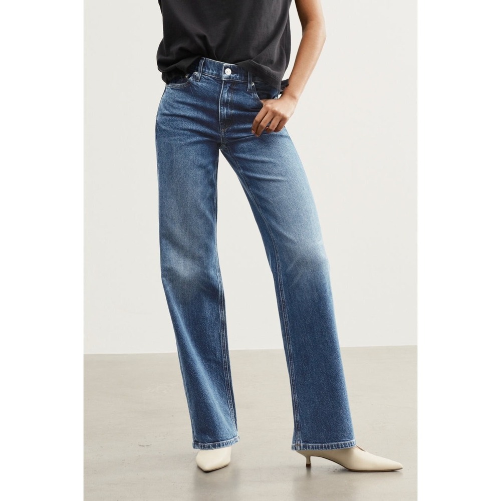 AYR The Secret Sauce Stoked Size 25S Blue Relaxed Straight Wide Leg Jeans